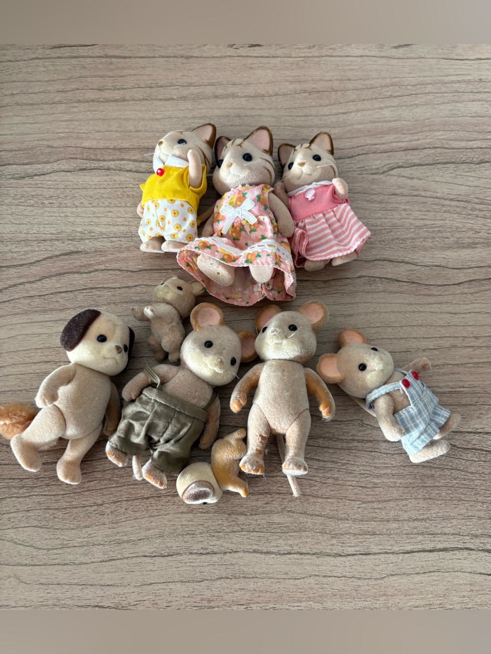 Calico Critters Lot Sylvanian Families Style Beige Plush Animal Figures